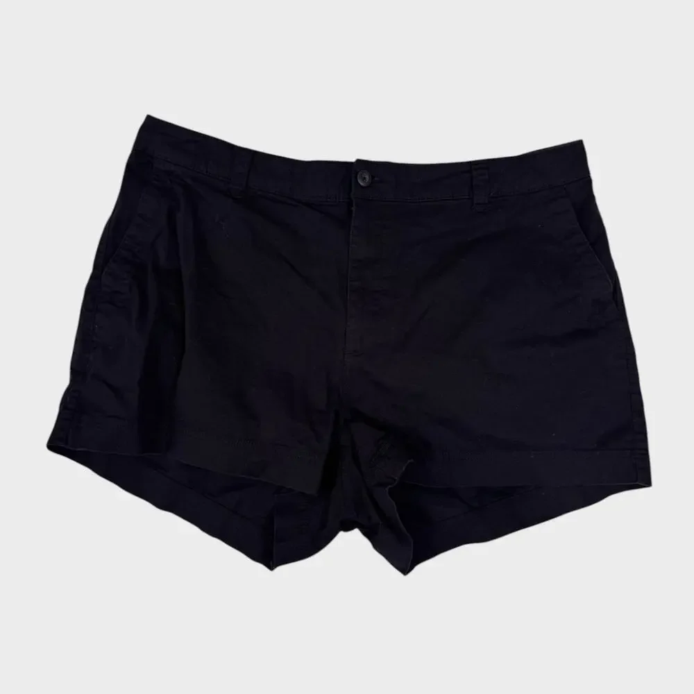 Old Navy OG High Rise Chino 2X Black Womens Shorts Cotton Spandex